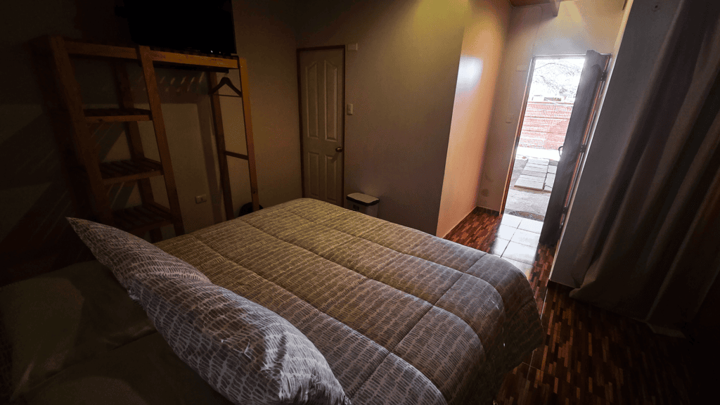a bed in a room