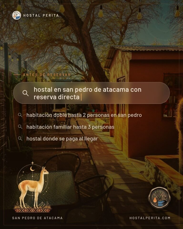 Hostal en San Pedro de Atacama con reserva directa 🍐 Quedan noches disponibles en Doble hasta 2 personas y en Familiar hasta 3. Reserva dire
