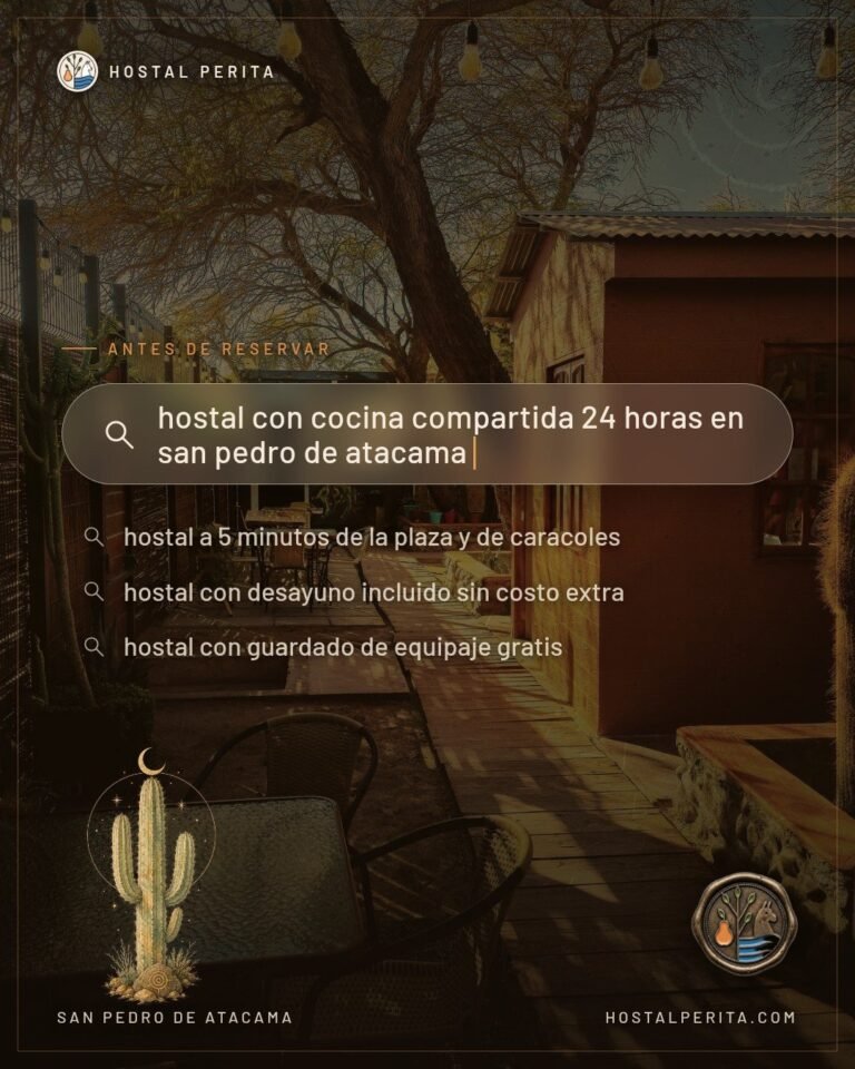 Hostal en San Pedro de Atacama con cocina compartida disponible las 24 horas 🍐