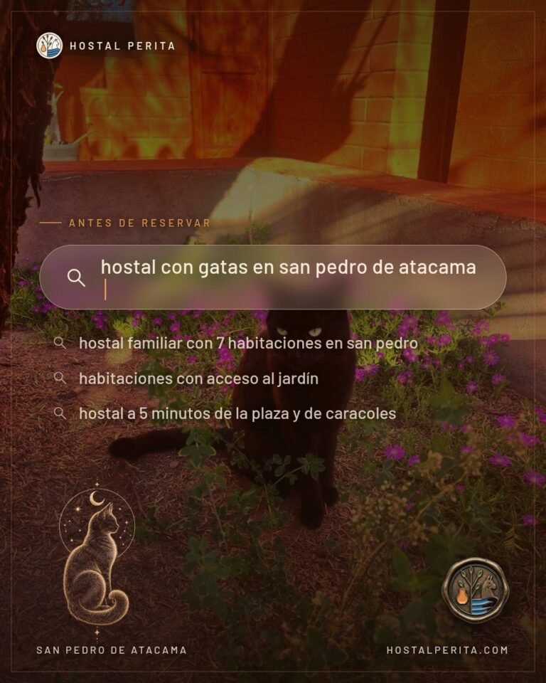 Hostal familiar en San Pedro de Atacama, a unos 5 minutos de la plaza 🍐 En la casa viven dos gatas negras y el jardín se entra desde las hab